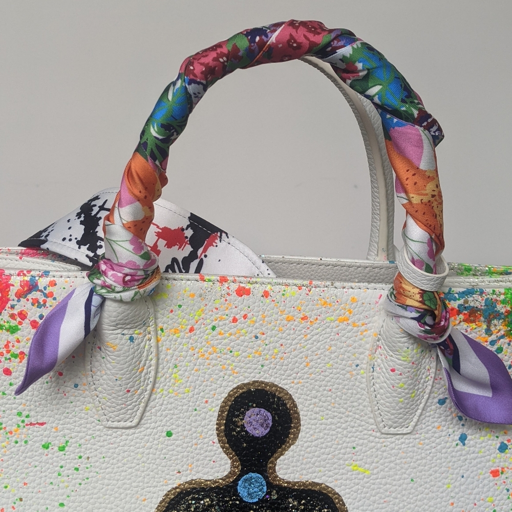 Anca Barbu Sophia Chakras Bright NWOT Handbag Purse Bag Top Handle - Picture 7 of 16